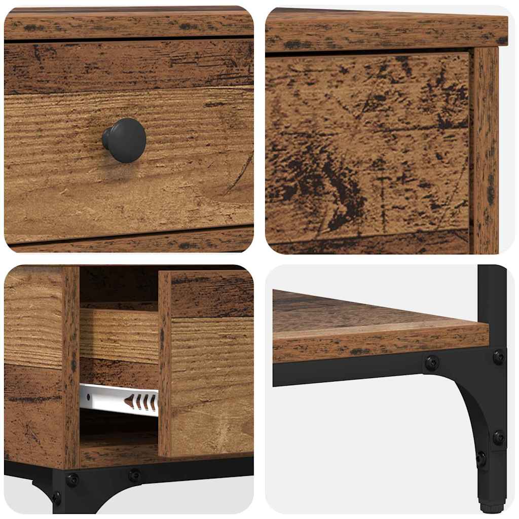 Konsolbord Gammelt træ 75 x 34,5 x 75 cm Konstrueret træ