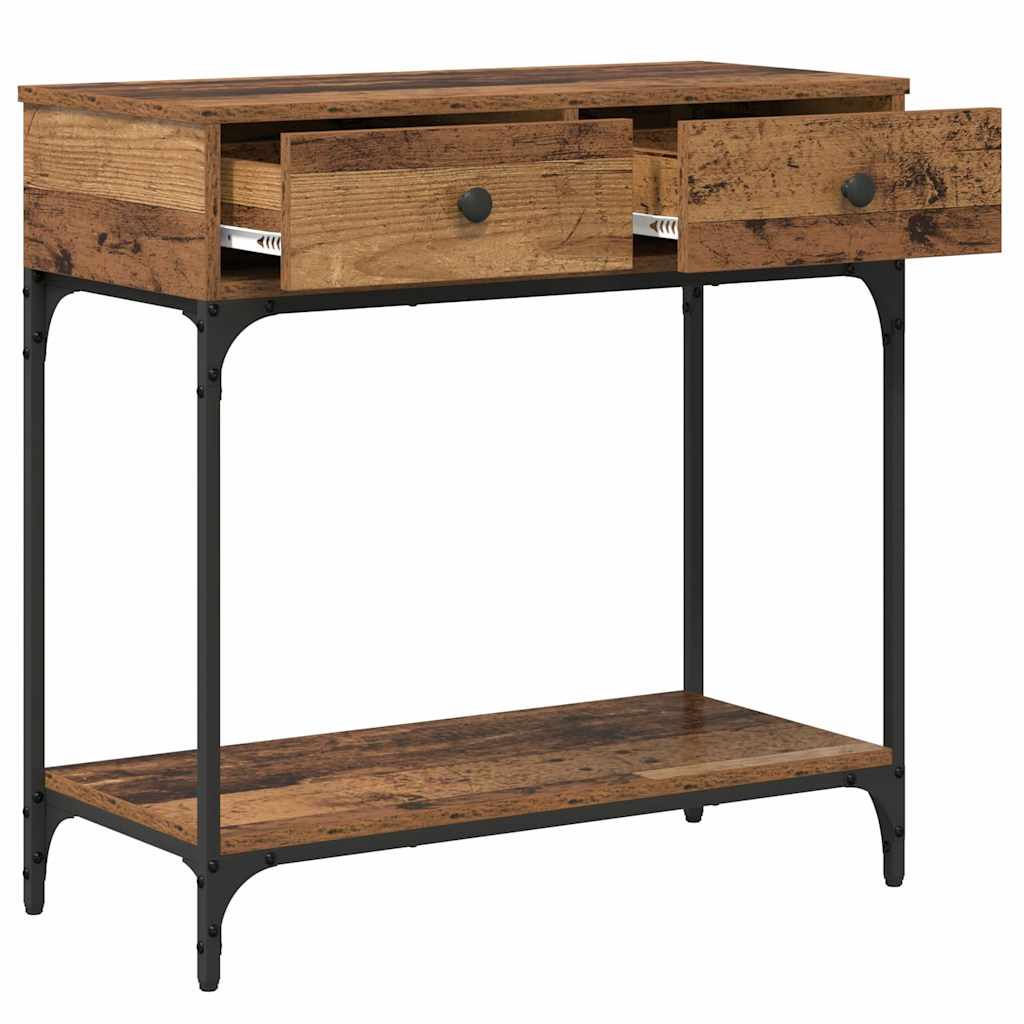Konsolbord Gammelt træ 75 x 34,5 x 75 cm Konstrueret træ