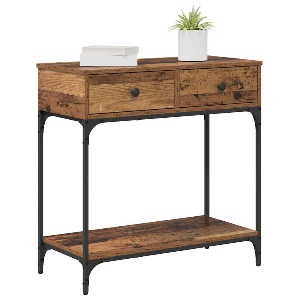 Konsolbord Gammelt træ 75 x 34,5 x 75 cm Konstrueret træ