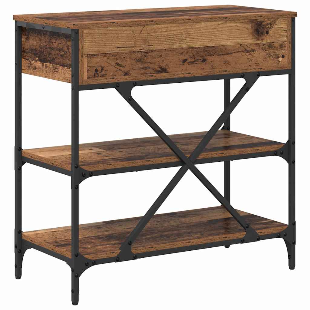 Konsolbord med skuffe med hylde Brun 75 x 34,5 x 75 cm træ