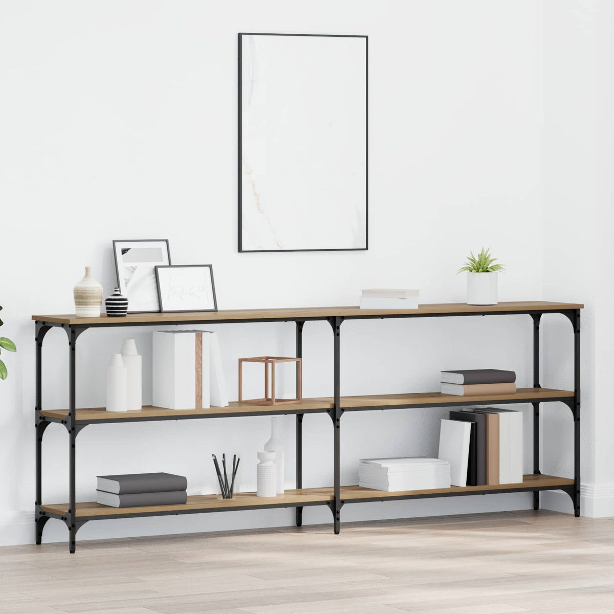 Konsolbord artisan eg 200 x 29 x 75 cm Samlet træ og metal