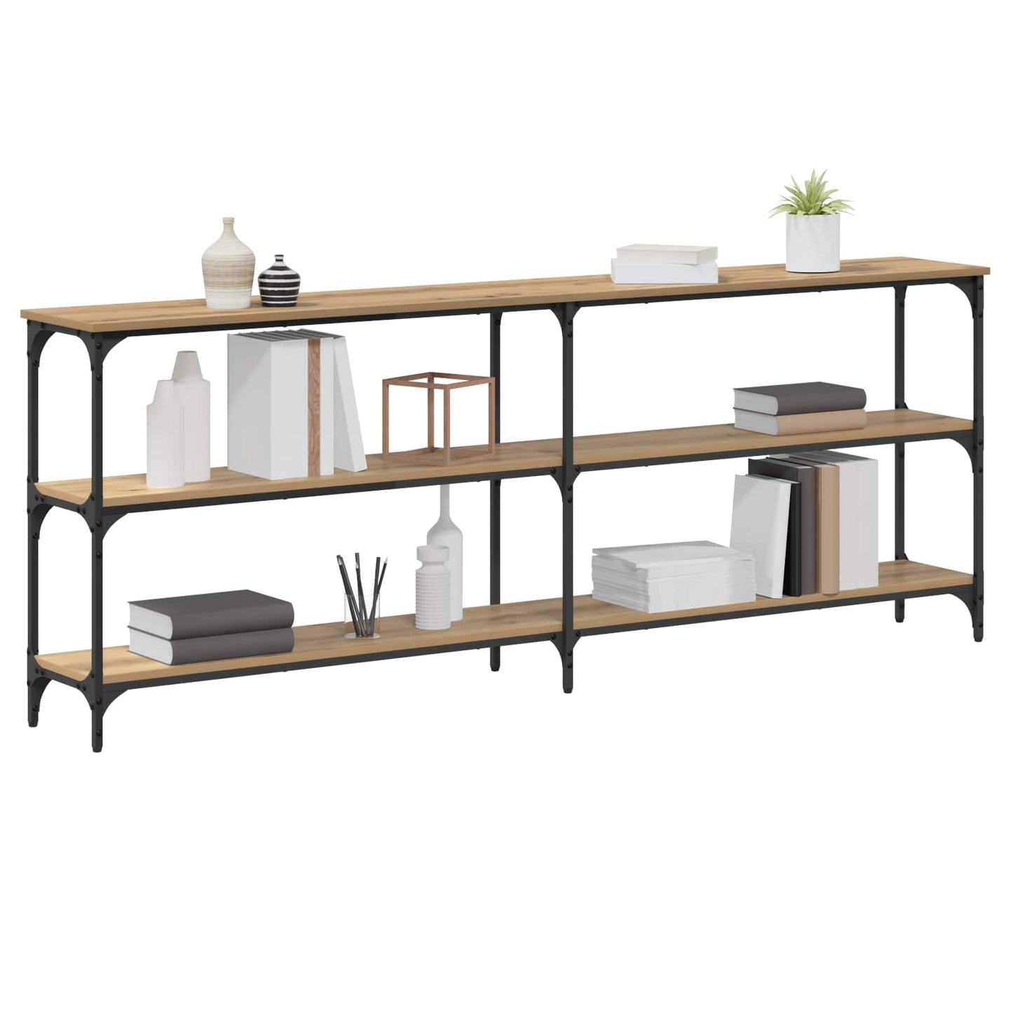 Konsolbord artisan eg 200 x 29 x 75 cm Samlet træ og metal
