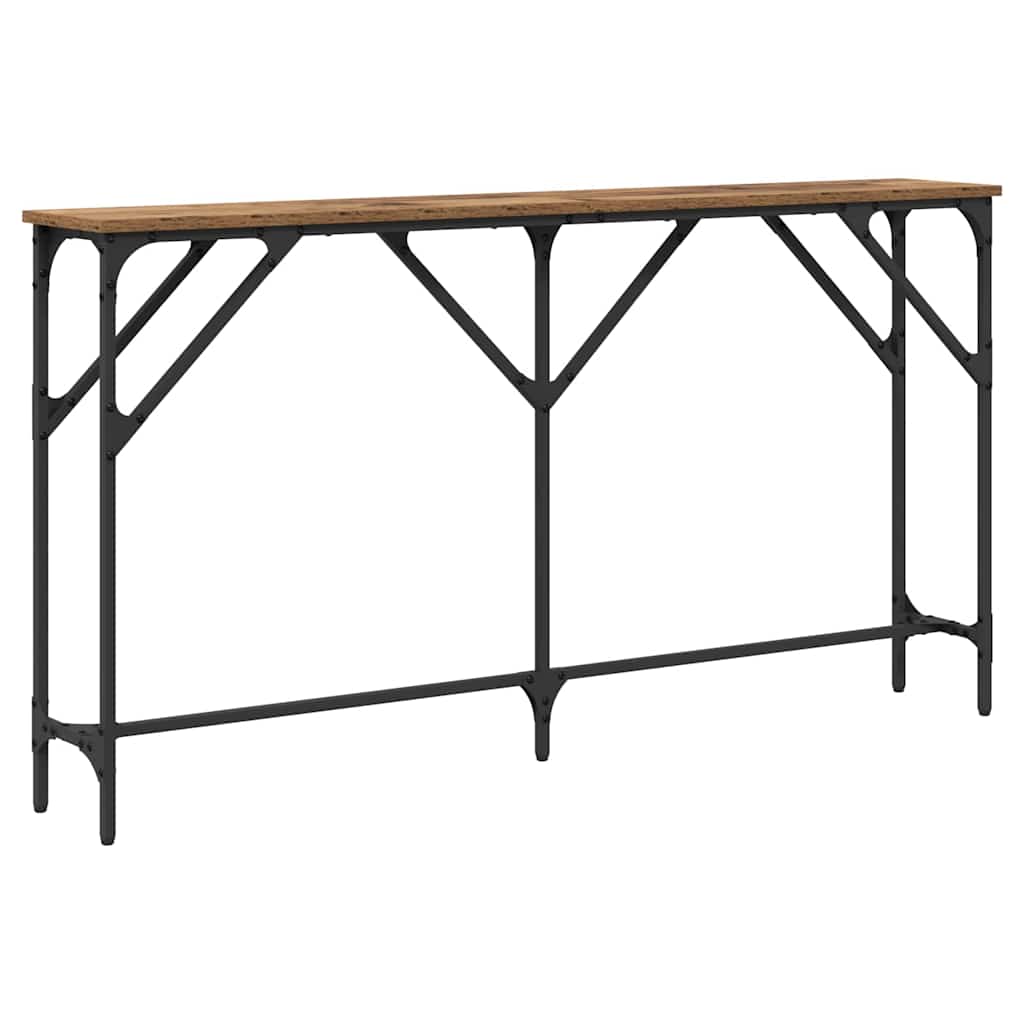 Konsolbord Gammelt træ 140 x 23 x 75 cm Laminat træ og metal
