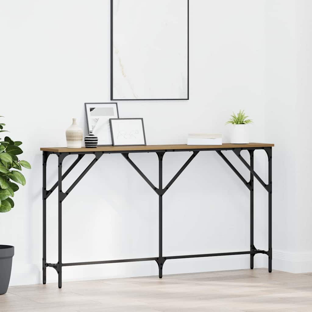 Konsolbord artisan eg 140 x 23 x 75 cm Laminat træ og metal