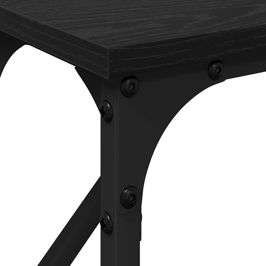 Konsolbord Sort eg 140 x 23 x 75 cm Laminat træ og metal