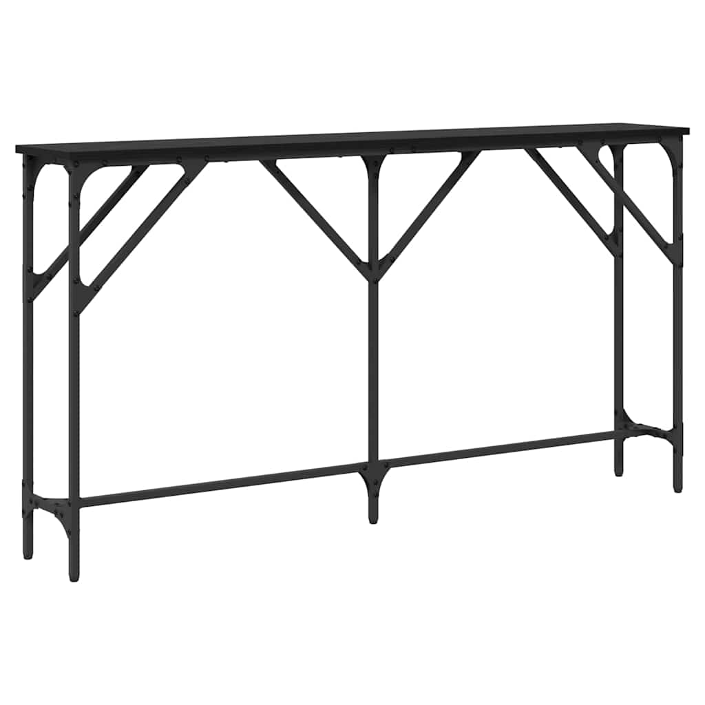 Konsolbord Sort eg 140 x 23 x 75 cm Laminat træ og metal