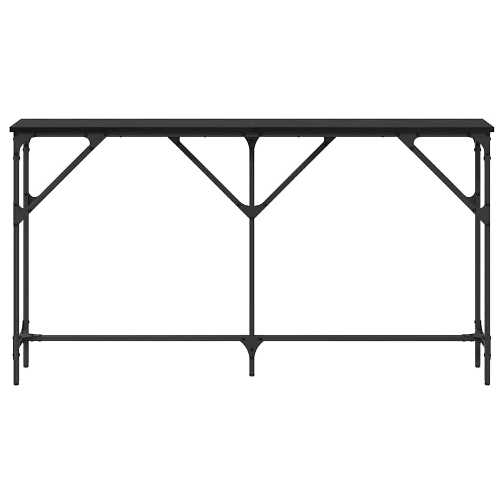Konsolbord Sort eg 140 x 23 x 75 cm Laminat træ og metal