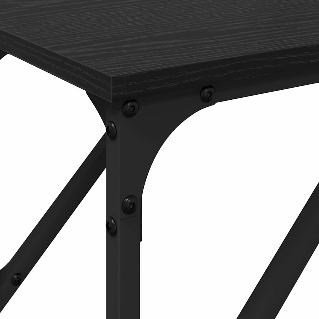 Konsolbord Sort eg 200 x 29 x 75 cm Laminat træ og metal