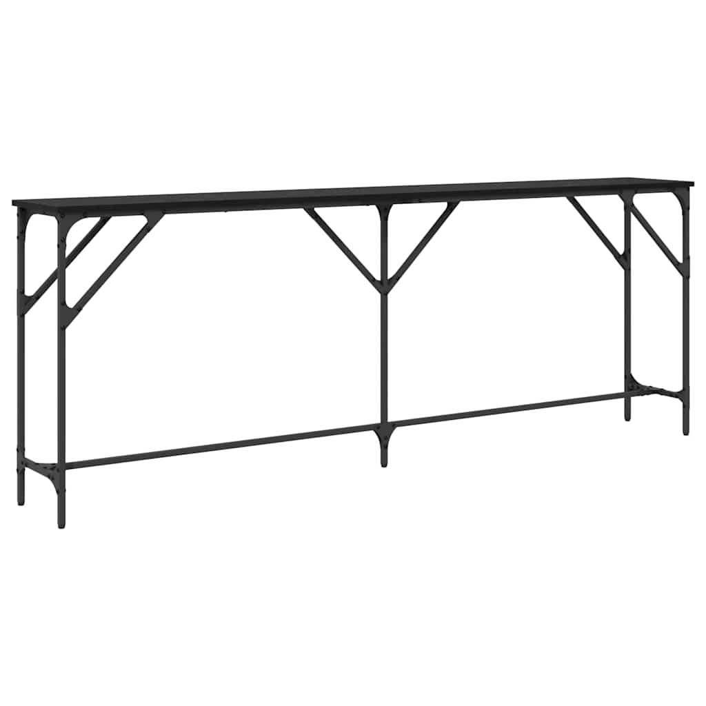 Konsolbord Sort eg 200 x 29 x 75 cm Laminat træ og metal