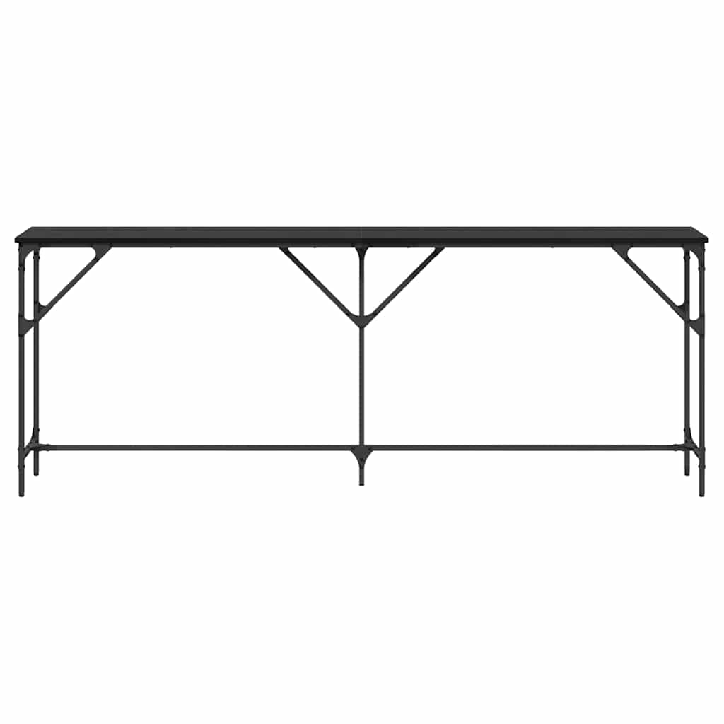 Konsolbord Sort eg 200 x 29 x 75 cm Laminat træ og metal