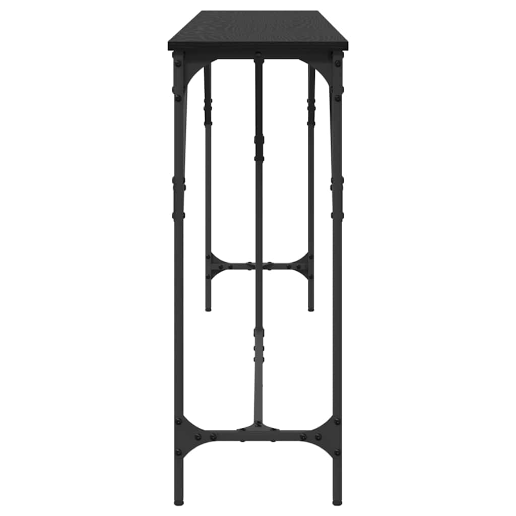 Konsolbord Sort eg 200 x 29 x 75 cm Laminat træ og metal