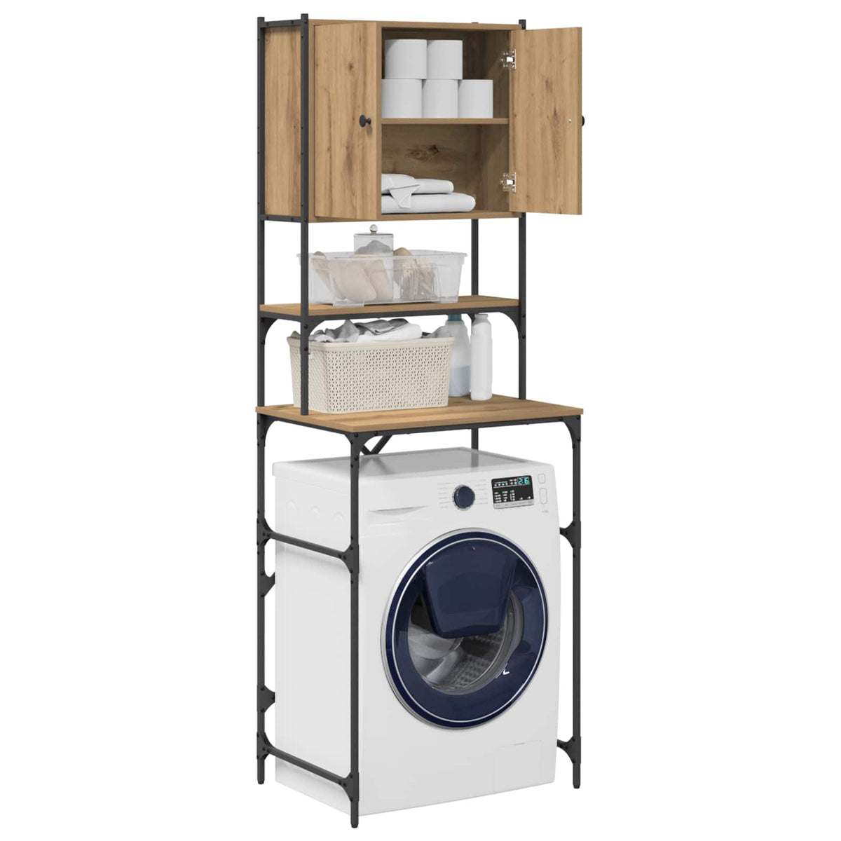 Vaskemaskineskab Artisan-eg 68 x 48,5 x 194 cm Konstrueret træ