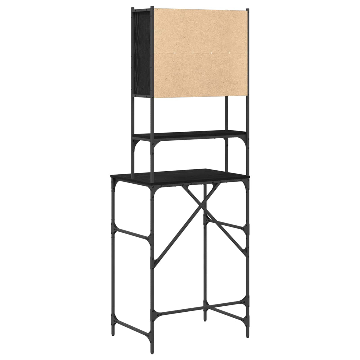 Vaskemaskineskab Sort 0ak 68 x 48,5 x 194 cm Konstrueret træ