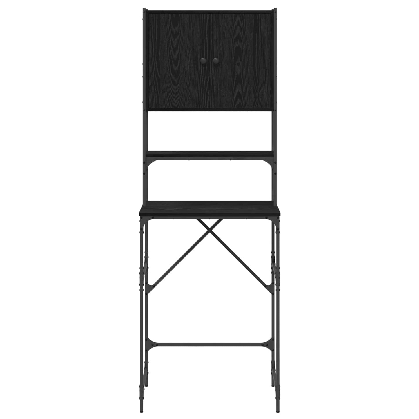 Vaskemaskineskab Sort 0ak 68 x 48,5 x 194 cm Konstrueret træ