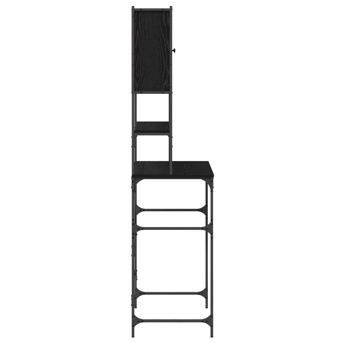 Vaskemaskineskab Sort 0ak 68 x 48,5 x 194 cm Konstrueret træ