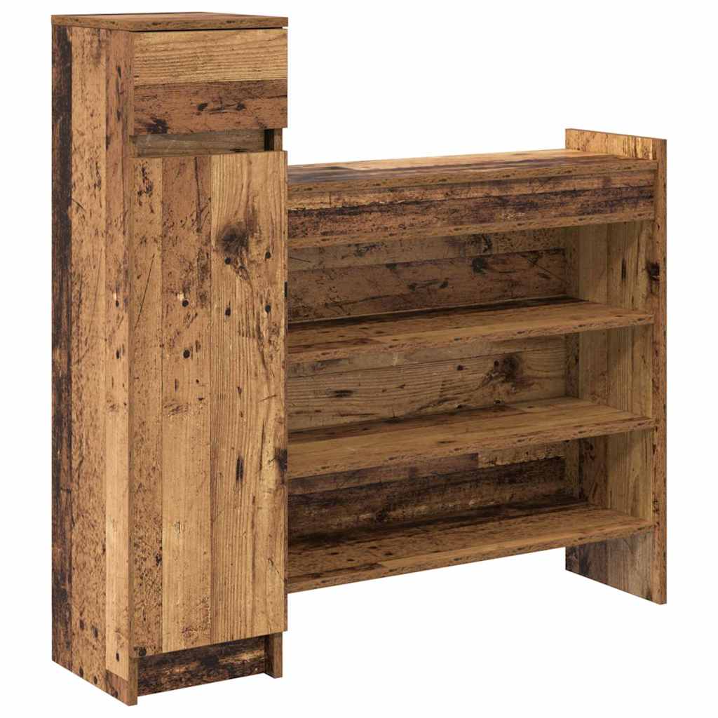 Sko skab 100,5 x 28 x 100 cm Konstrueret træ Gammelt træ
