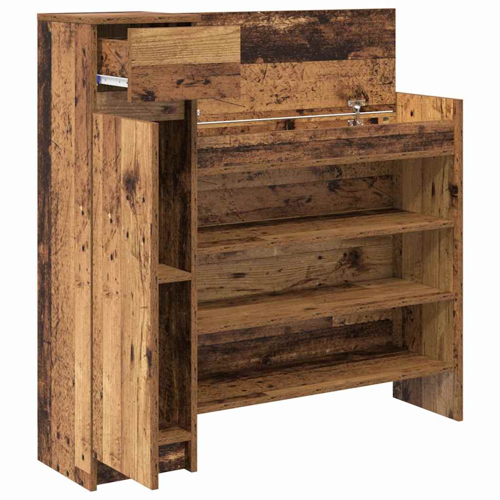 Sko skab 100,5 x 28 x 100 cm Konstrueret træ Gammelt træ