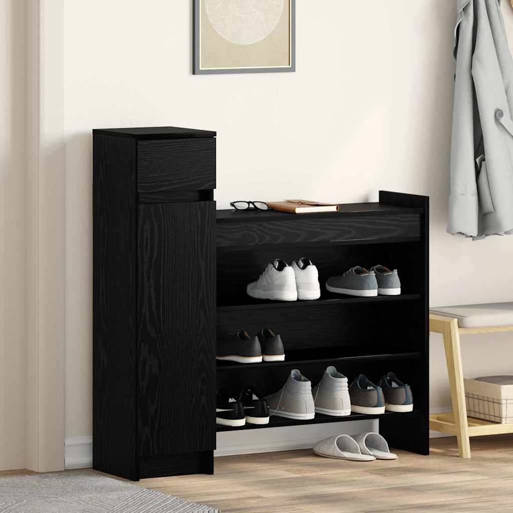 Sko skab 100,5 x 28 x 100 cm Konstrueret træ Sort eg