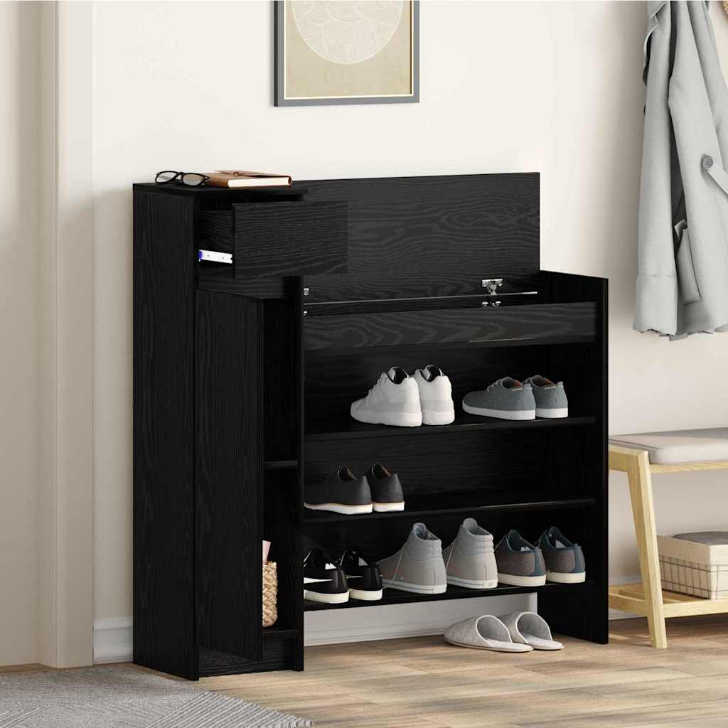 Sko skab 100,5 x 28 x 100 cm Konstrueret træ Sort eg