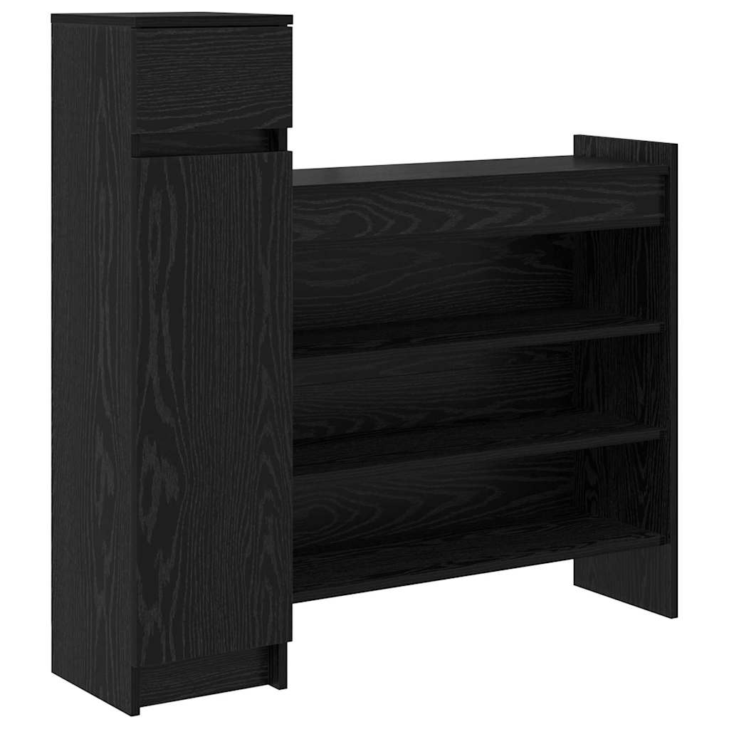 Sko skab 100,5 x 28 x 100 cm Konstrueret træ Sort eg