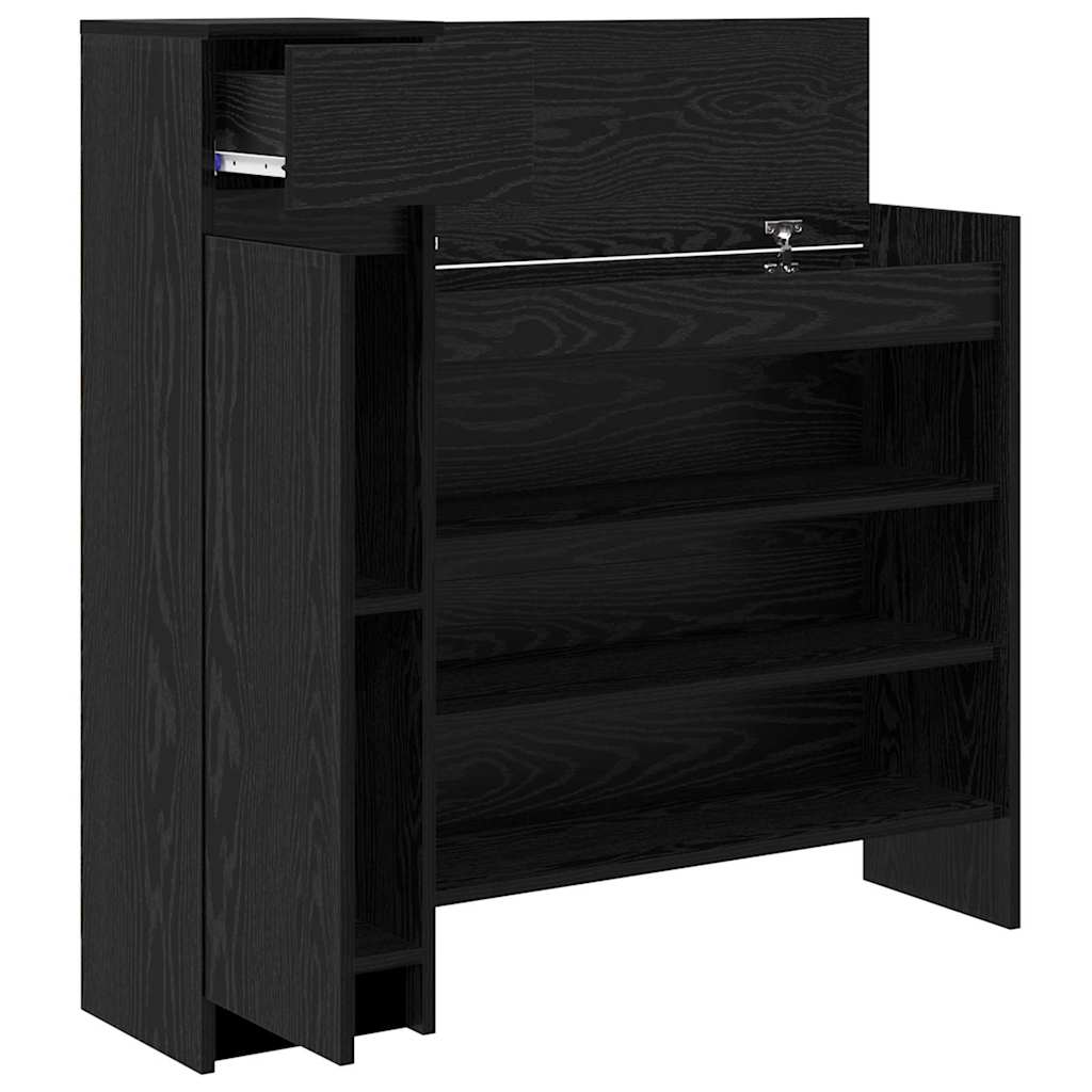 Sko skab 100,5 x 28 x 100 cm Konstrueret træ Sort eg