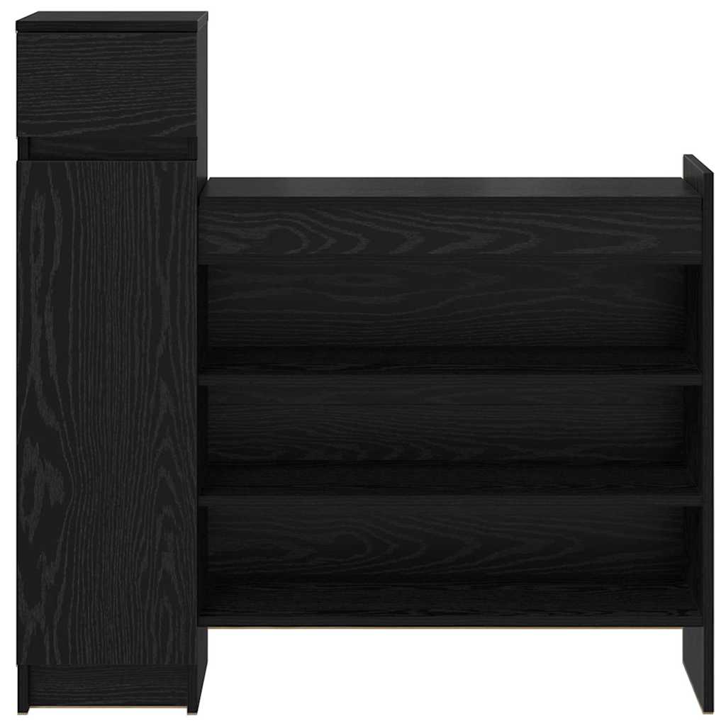 Sko skab 100,5 x 28 x 100 cm Konstrueret træ Sort eg