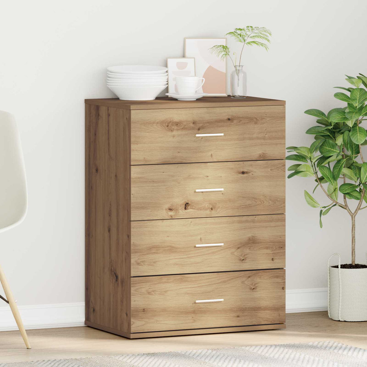Sideboard Artisan Egetræ 60 x 39 x 80 cm Konstrueret træ