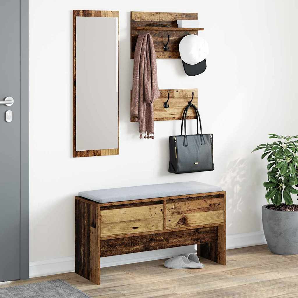 Entremøbelsæt 4 stk. Gammelt træ 90 x 31 x 46,5 cm