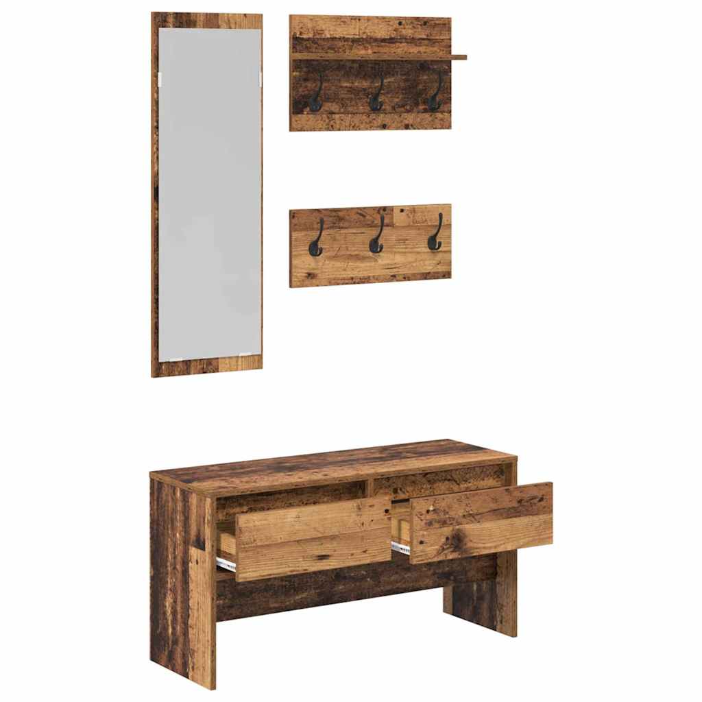 Entremøbelsæt 4 stk. Gammelt træ 90 x 31 x 46,5 cm