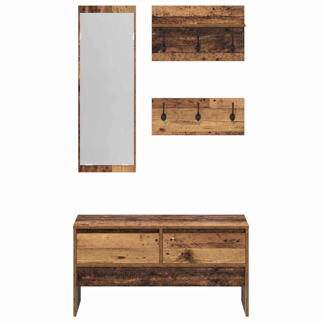 Entremøbelsæt 4 stk. Gammelt træ 90 x 31 x 46,5 cm