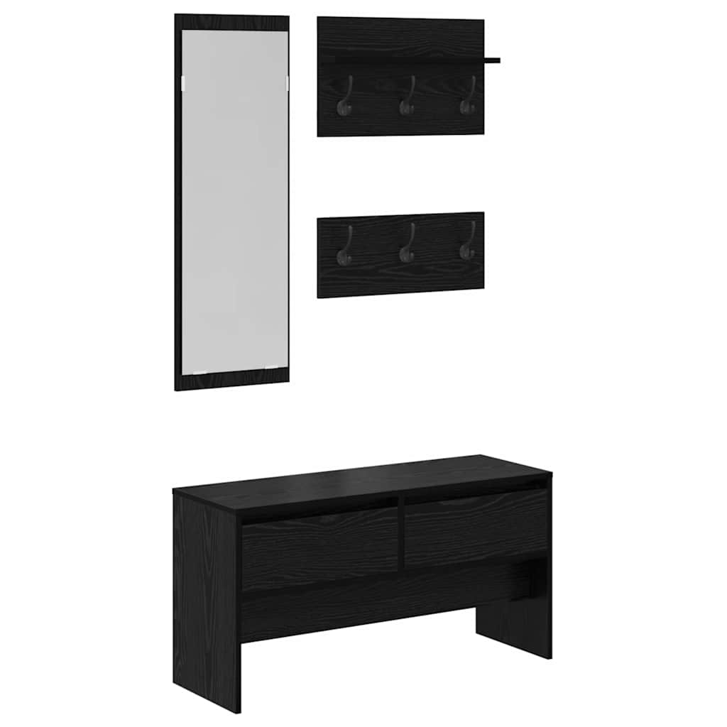Entremøbelsæt 4 stk. Sort eg 90 x 31 x 46,5 cm Konstrueret træ