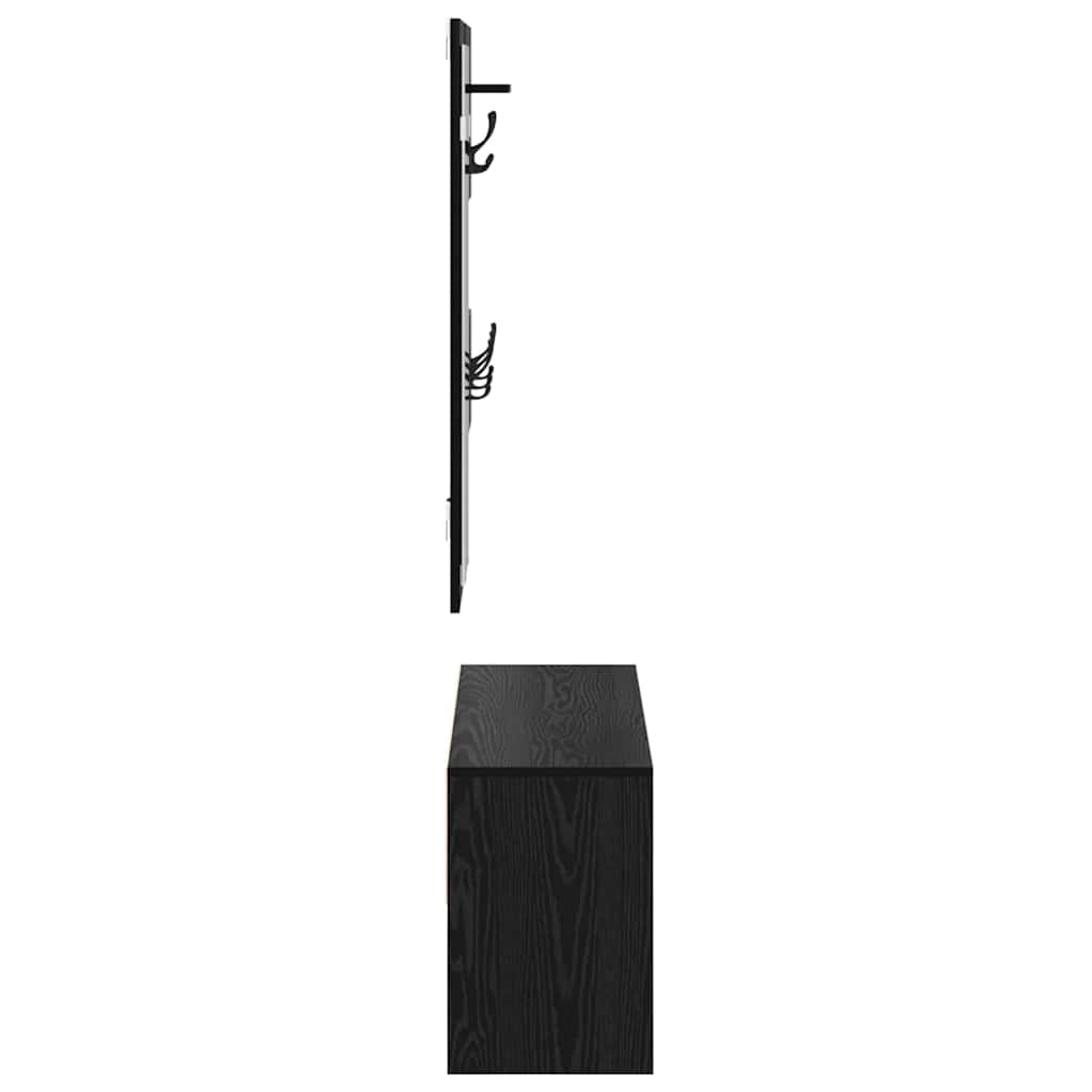 Entremøbelsæt 4 stk. Sort eg 90 x 31 x 46,5 cm Konstrueret træ