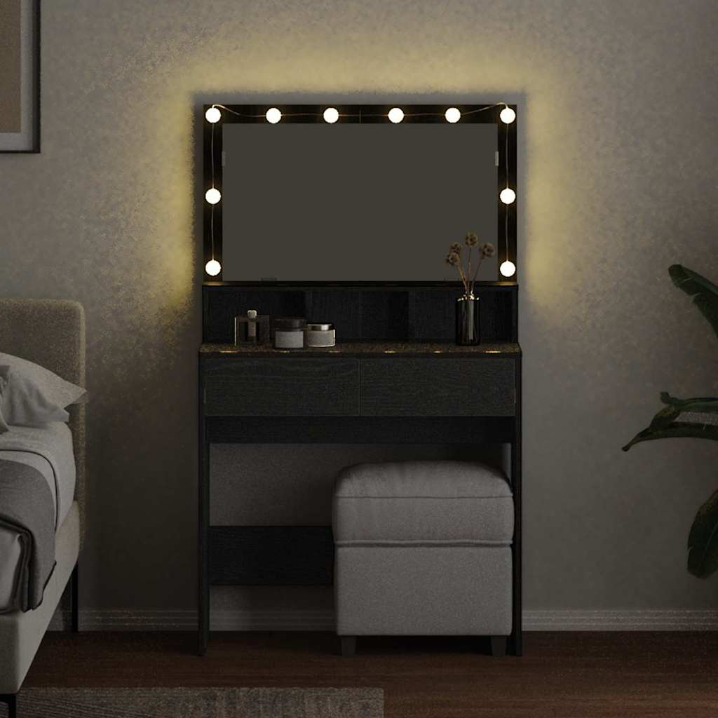 Klædeskab Sort eg 80 x 41 x 134,5 cm Konstrueret træ