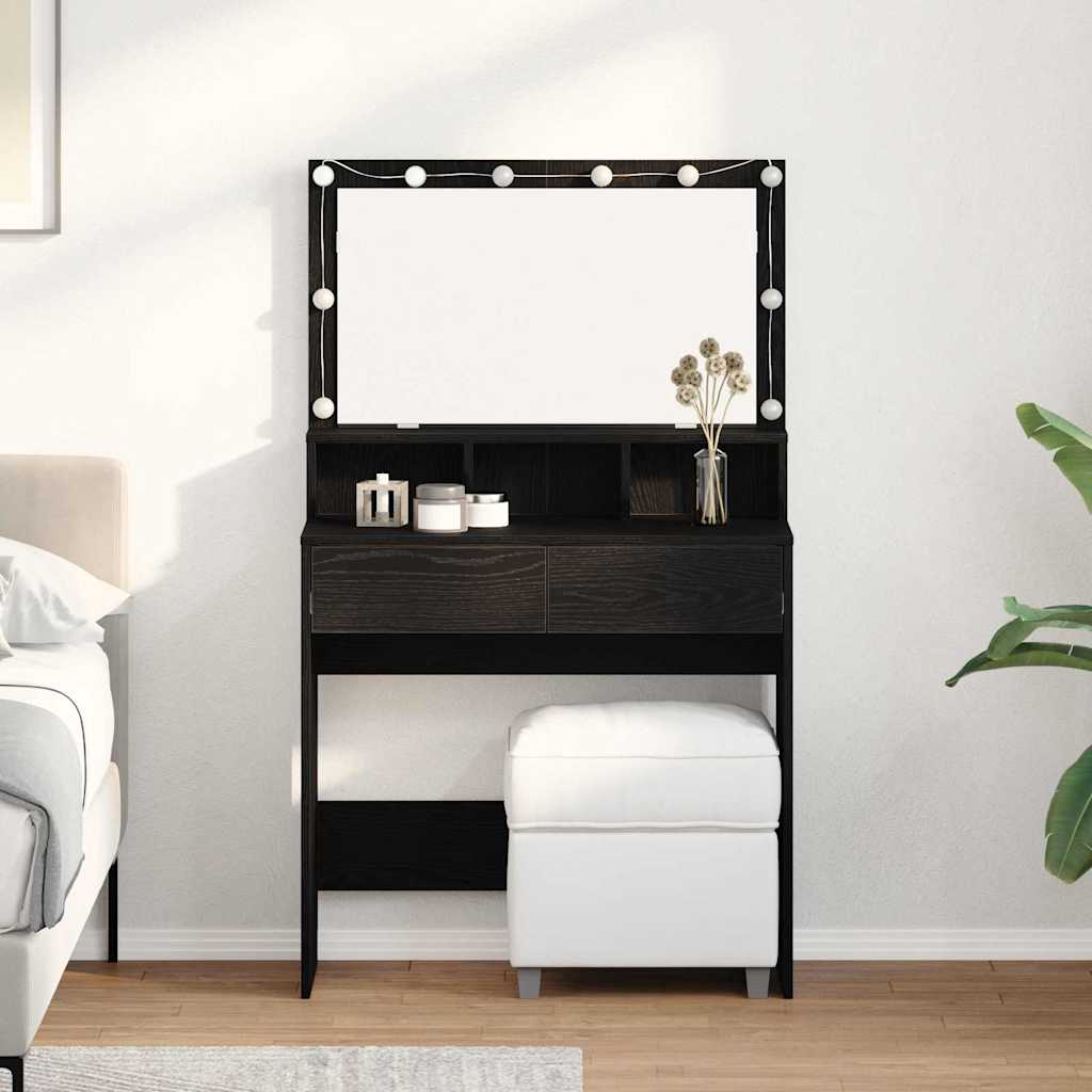 Klædeskab Sort eg 80 x 41 x 134,5 cm Konstrueret træ