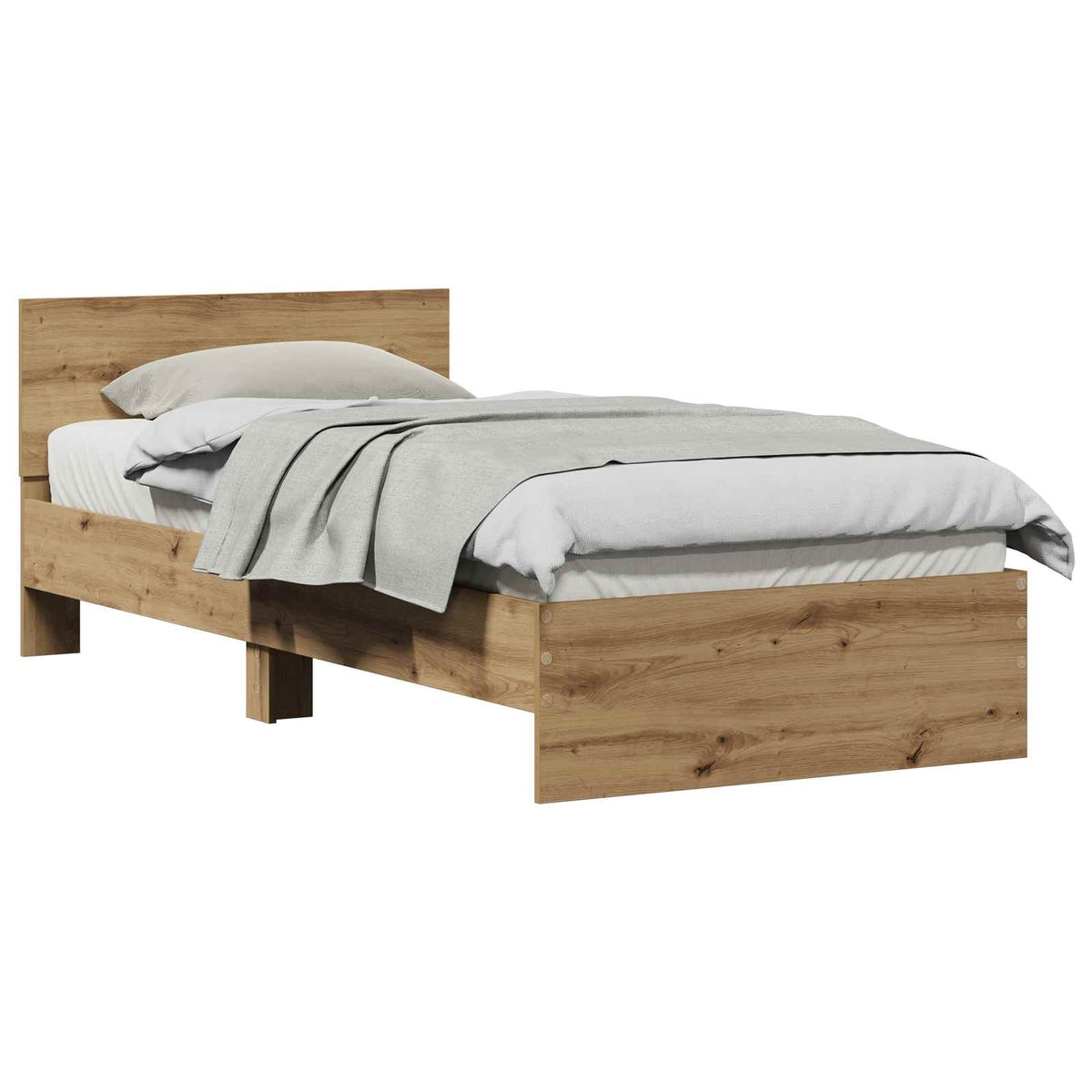 Sengestel med hovedgærde Artisan-eg 90 x 190 cm Konstrueret træ
