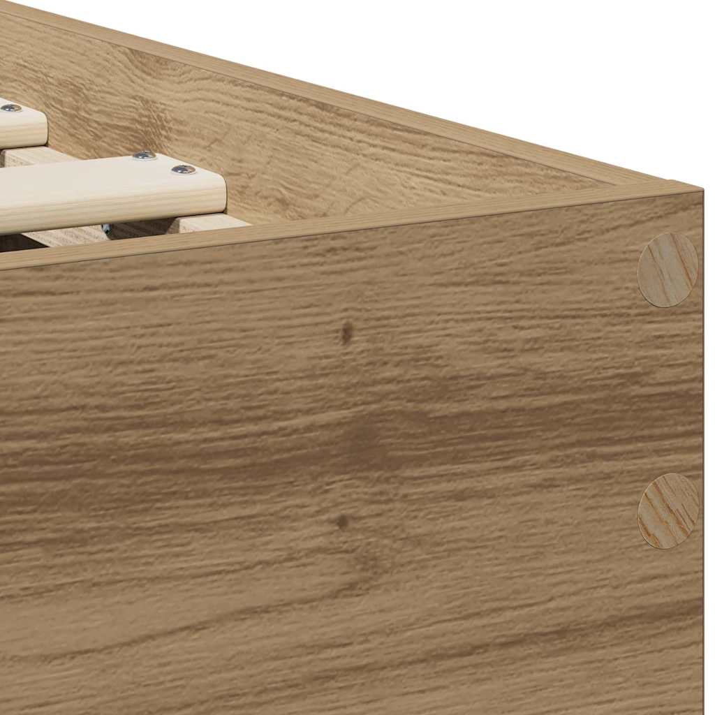 Sengestel med hovedgærde Artisan-eg 75 x 190 cm Konstrueret træ