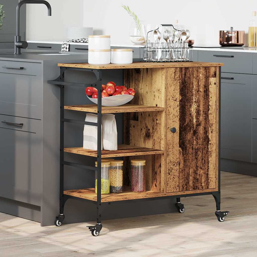 Køkkenvogn Gammelt træ 87.5 x 39 x 84.5 cm Konstrueret træ