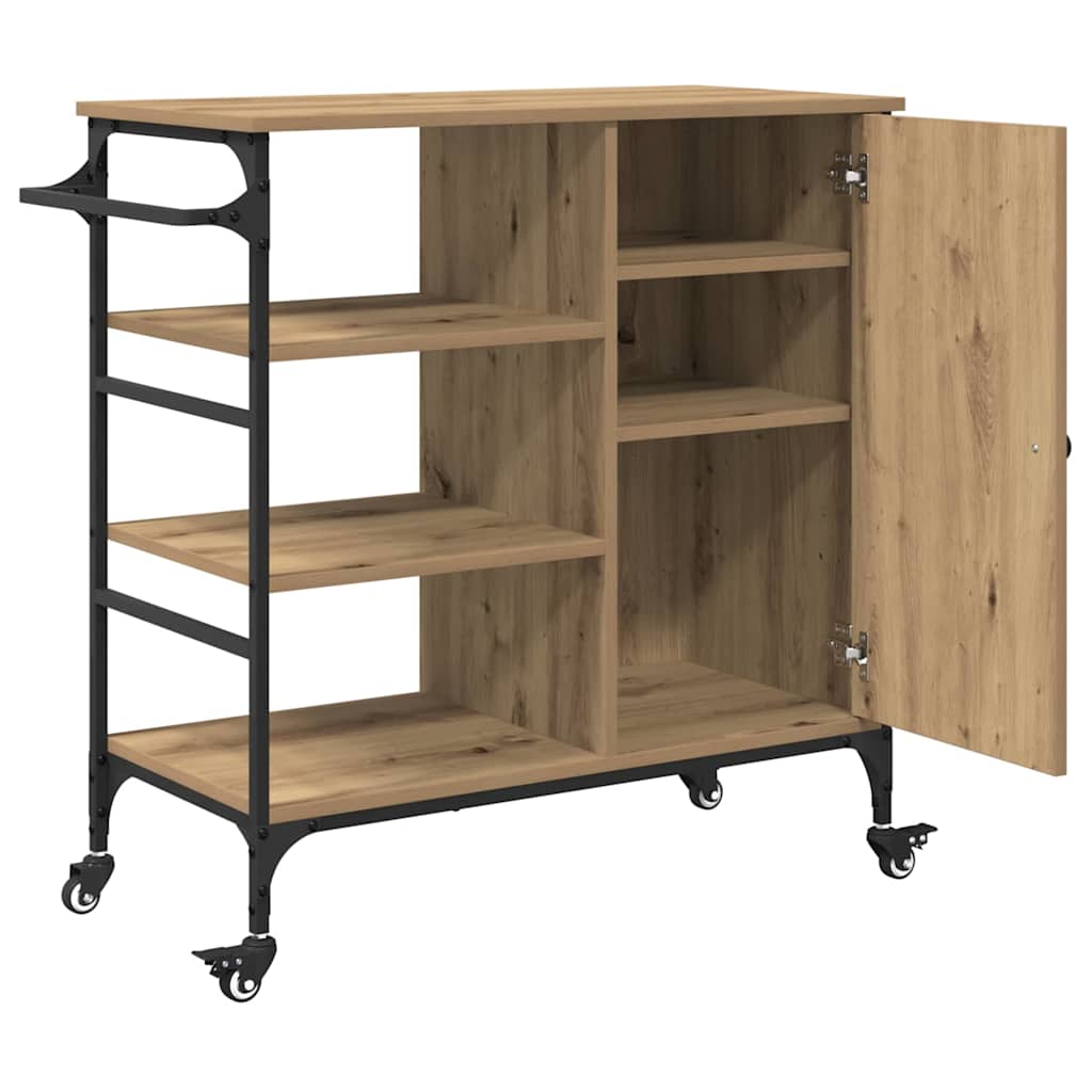 Køkkenvogn Artisan Egetræ 87.5 x 39 x 84.5 cm Konstrueret træ