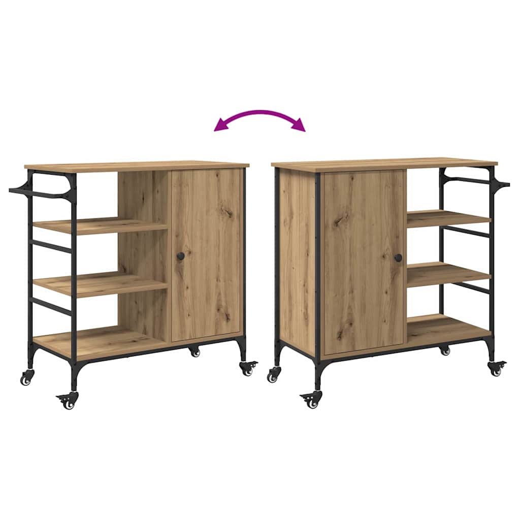 Køkkenvogn Artisan Egetræ 87.5 x 39 x 84.5 cm Konstrueret træ