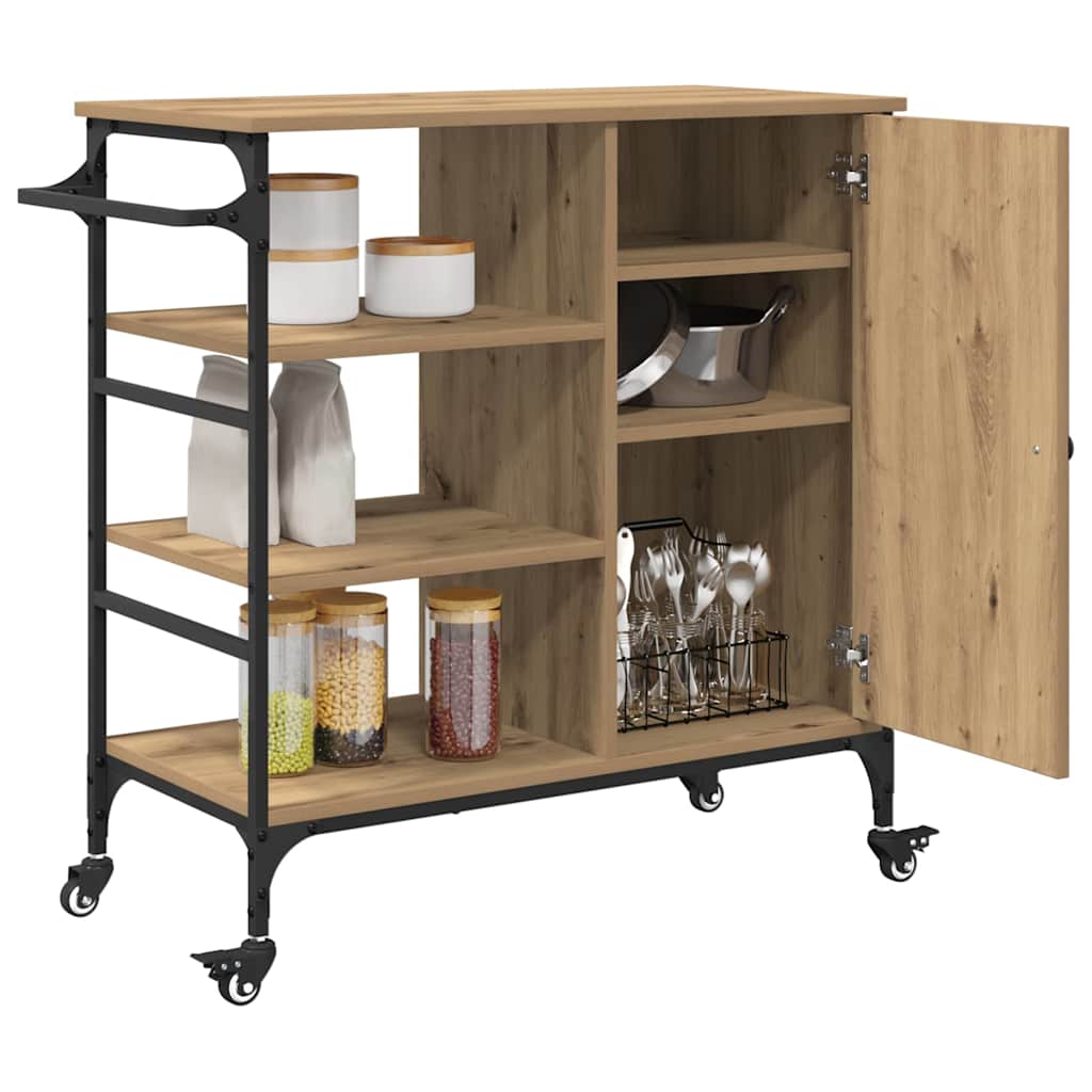 Køkkenvogn Artisan Egetræ 87.5 x 39 x 84.5 cm Konstrueret træ