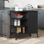 Køkkenvogn Sort eg 87.5 x 39 x 84.5 cm Konstrueret træ