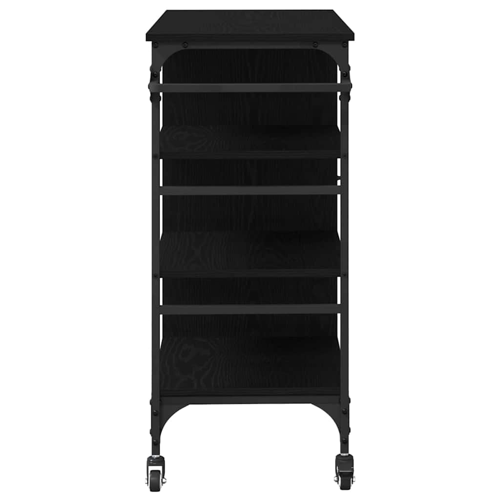 Køkkenvogn Sort eg 87.5 x 39 x 84.5 cm Konstrueret træ