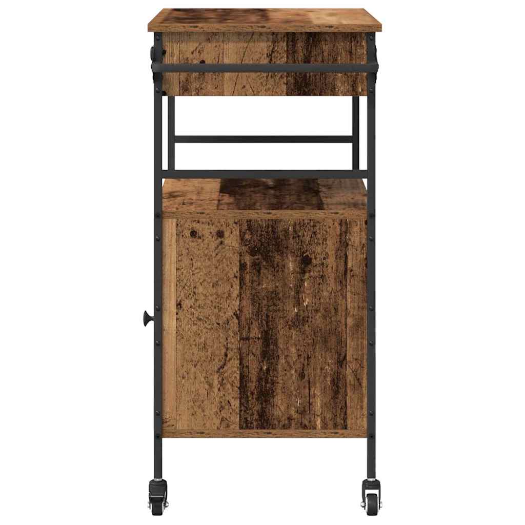 Køkkenvogn Gammelt træ 56 x 43 x 89,5 cm Konstrueret træ