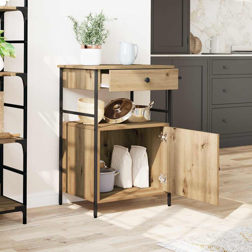 Køkkenvogn Artisan Egetræ 56 x 43 x 89,5 cm Konstrueret træ