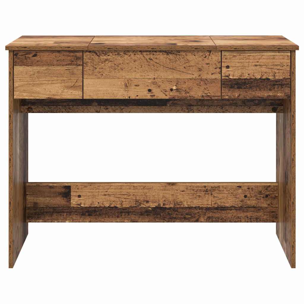 Kosmetikbord med skuffe med spejl Gammelt træ 100 x 45 x 76 cm