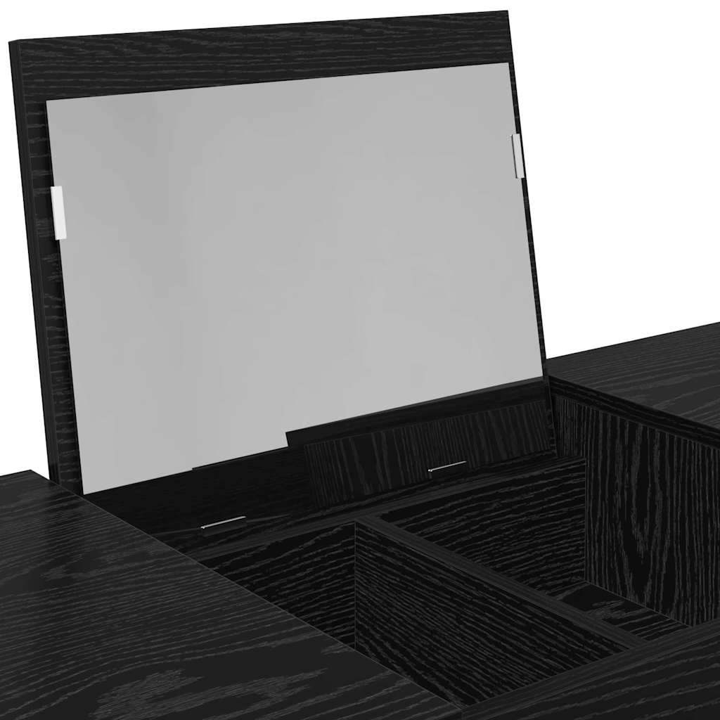 Kosmetikbord med skuffe med opbevaring Sort eg 100 x 45 x 76 cm
