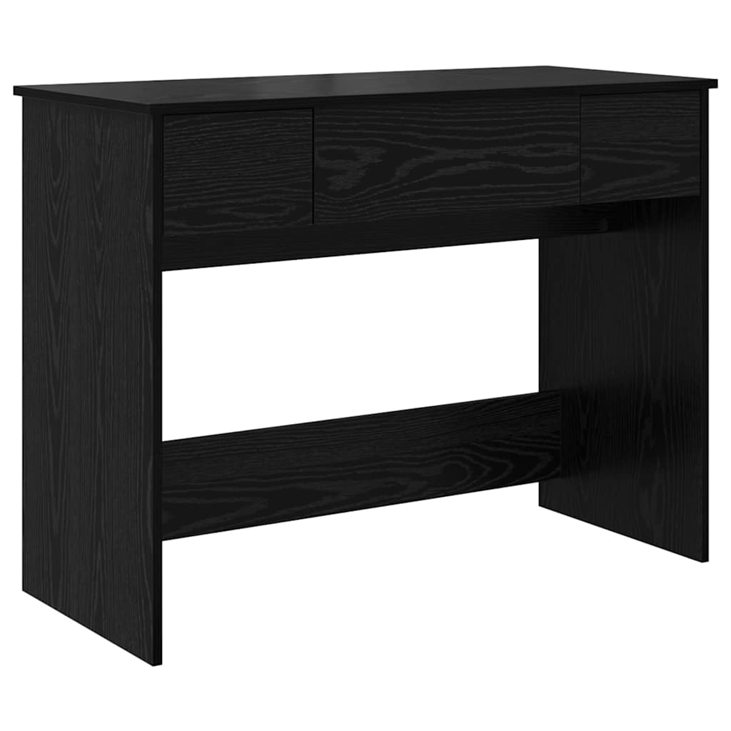 Kosmetikbord med skuffe med opbevaring Sort eg 100 x 45 x 76 cm