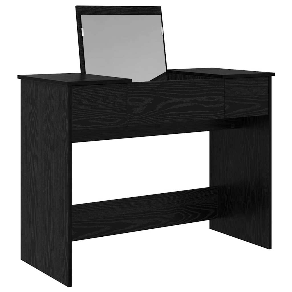 Kosmetikbord med skuffe med opbevaring Sort eg 100 x 45 x 76 cm