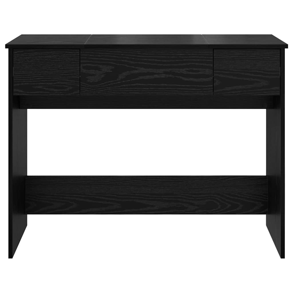 Kosmetikbord med skuffe med opbevaring Sort eg 100 x 45 x 76 cm