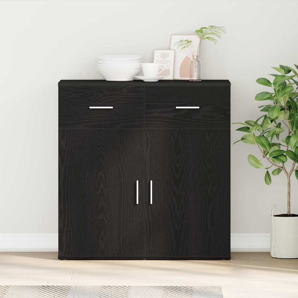 Sideboard Sort eg 78 x 38 x 80 cm Konstrueret træ